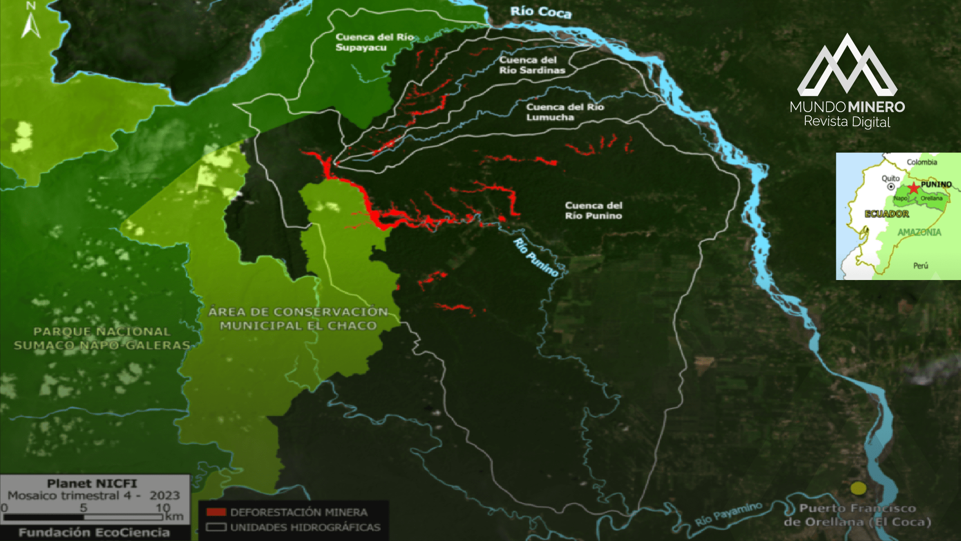 Minería ilegal arrasa con la selva amazónica ecuatoriana
