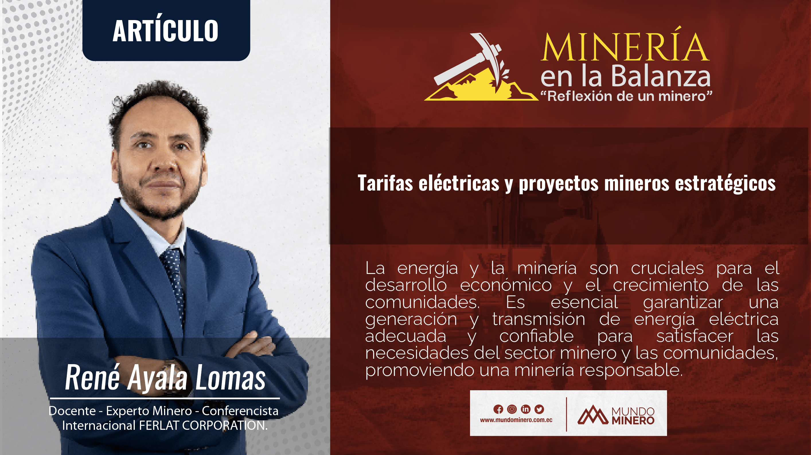 Tarifas eléctricas y proyectos mineros estratégicos