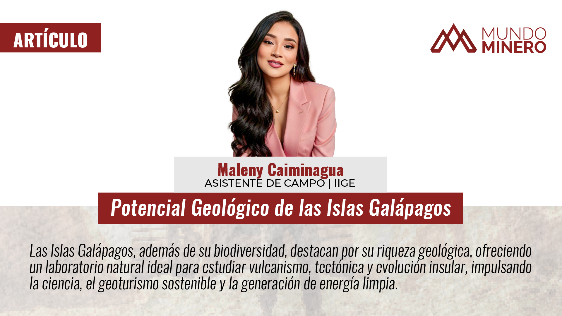 MUNDO MINERO Potencial Geológico de las Islas Galápagos