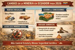Minería en Ecuador en 2026: cambios regulatorios, nuevas regalías y control estatal tras el Decreto Ejecutivo 273